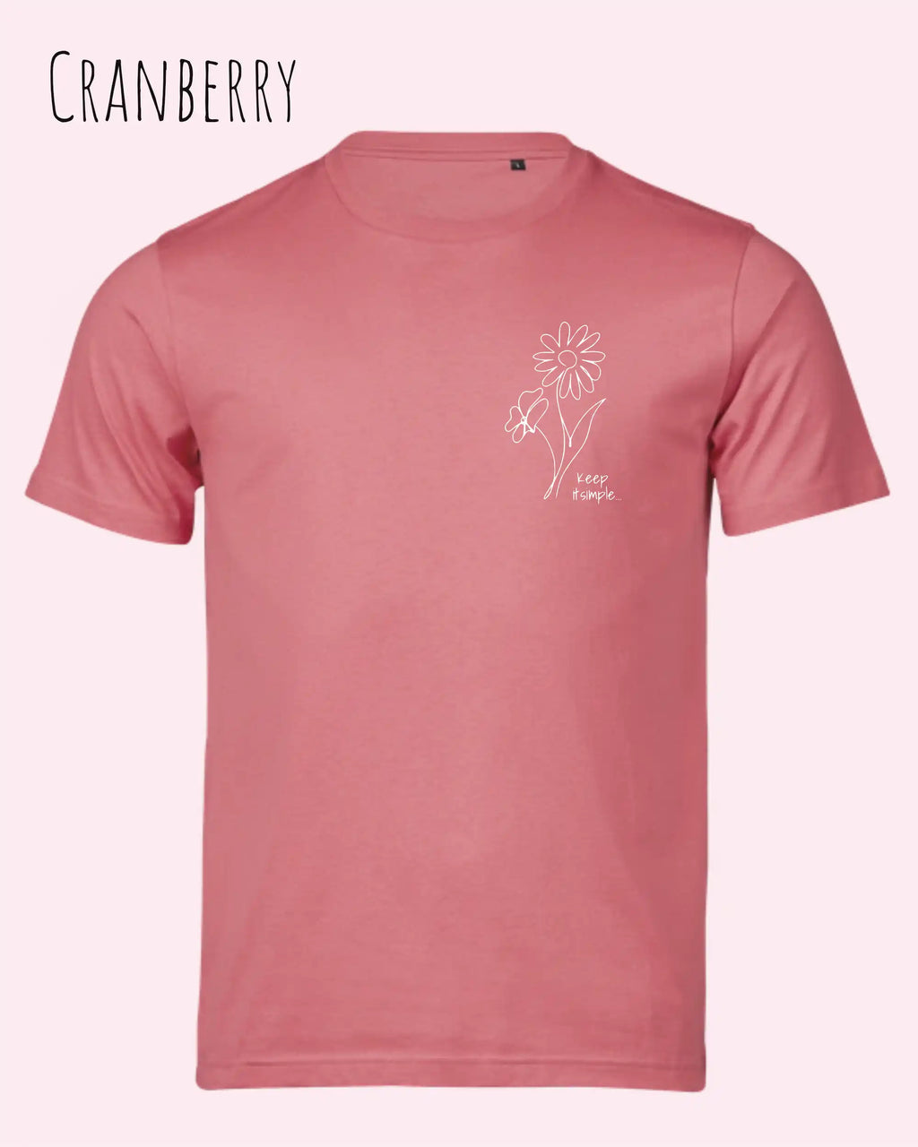 die Abbildung zeigt das unisex t-shirt Tee Jays Urban Luxury Tee 1150 In der farbe  cranberry und dem design keep it simple.