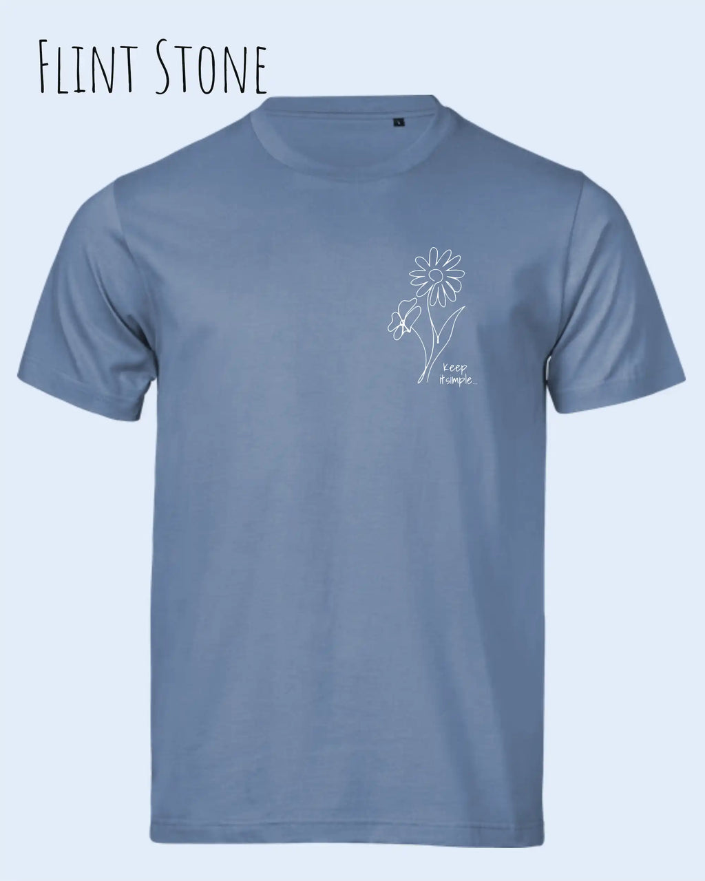 die Abbildung zeigt das unisex t-shirt Tee Jays Urban Luxury Tee 1150 In der farbe  flint stone und dem design keep it simple.