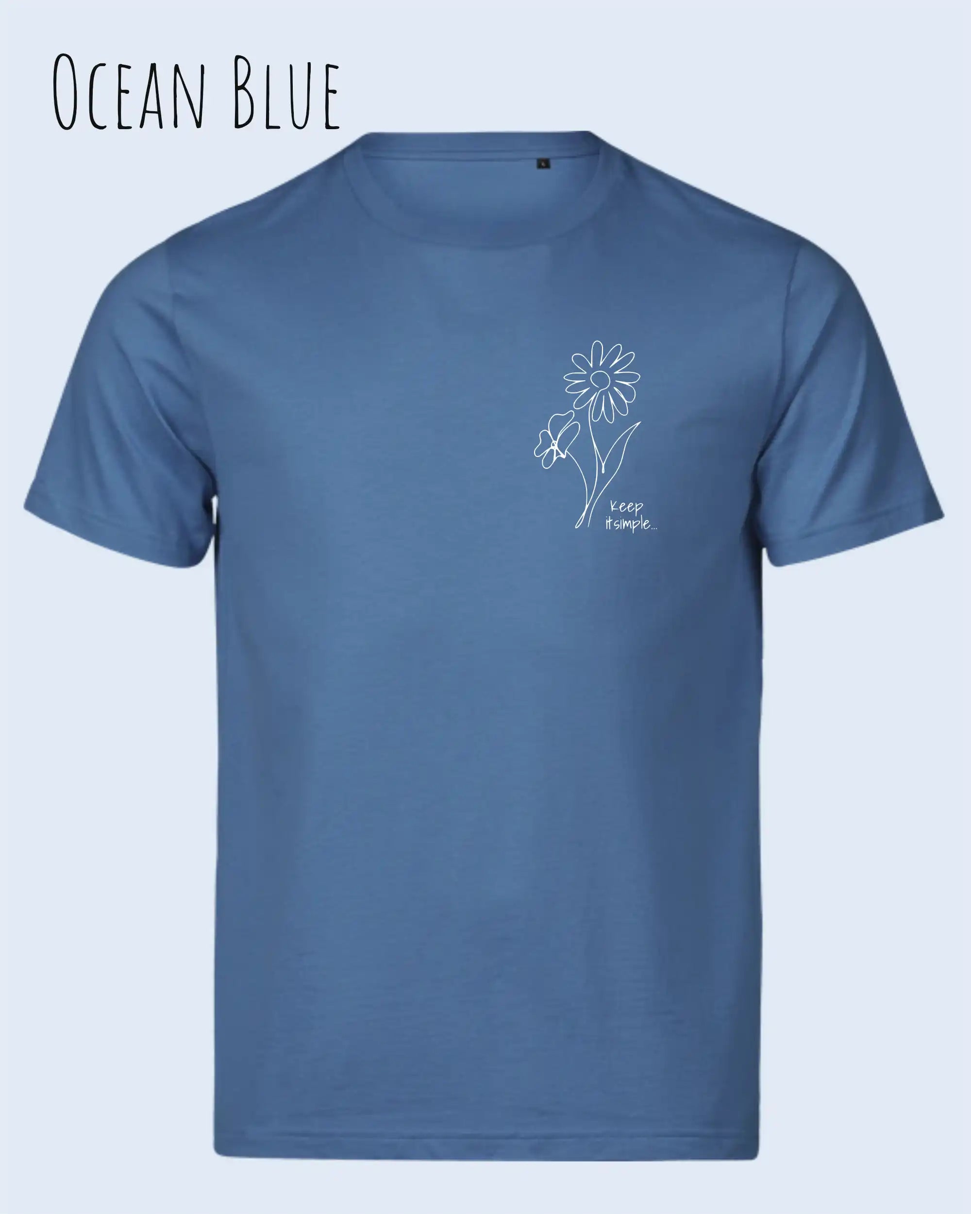 die Abbildung zeigt das unisex t-shirt Tee Jays Urban Luxury Tee 1150 In der farbe  ocean blue und dem design keep it simple.