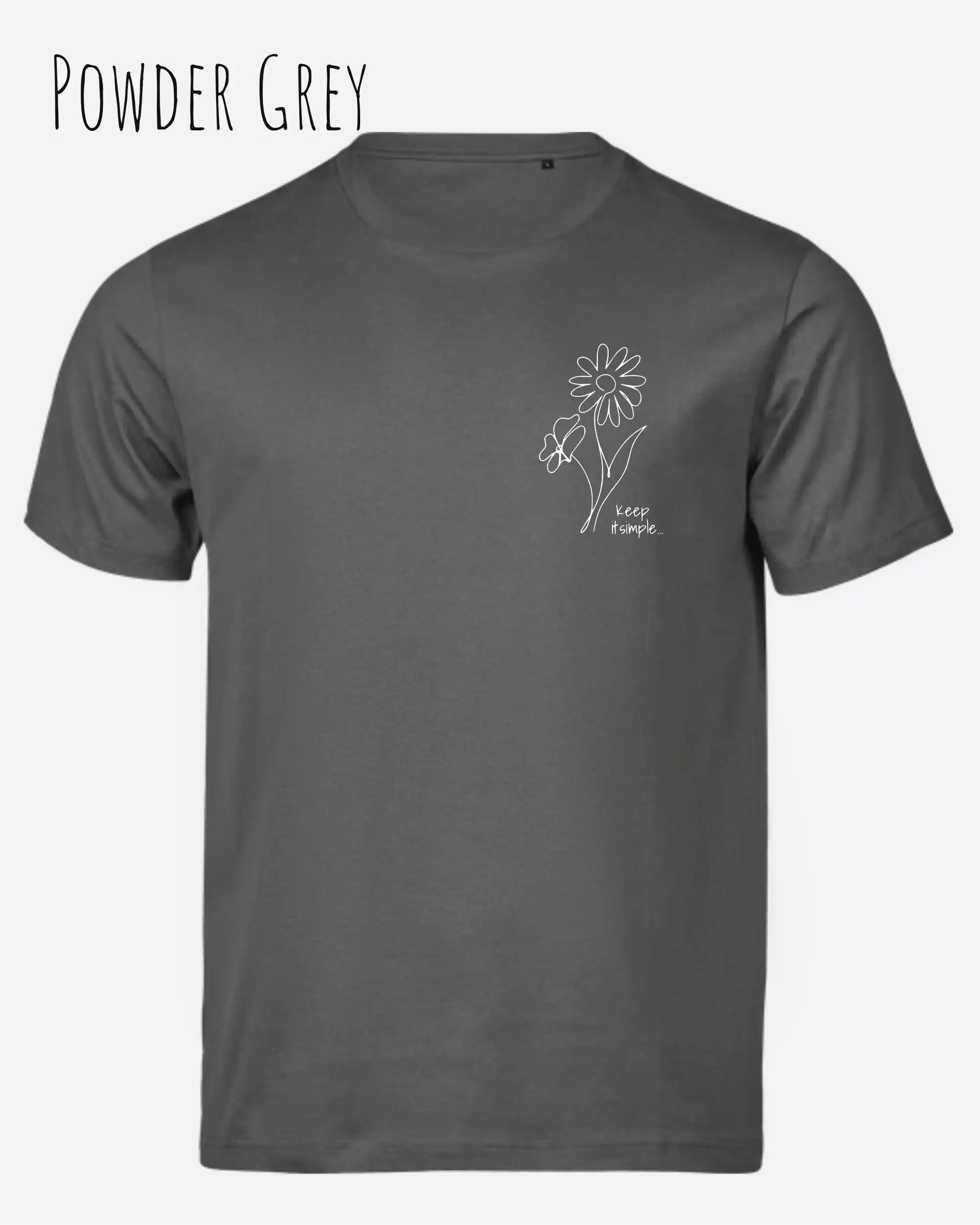 die Abbildung zeigt das unisex t-shirt Tee Jays Urban Luxury Tee 1150 In der farbe  powder grey  und dem design keep it simple.