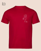 die Abbildung zeigt das unisex t-shirt Tee Jays Urban Luxury Tee 1150 In der farbe  red und dem design keep it simple.
