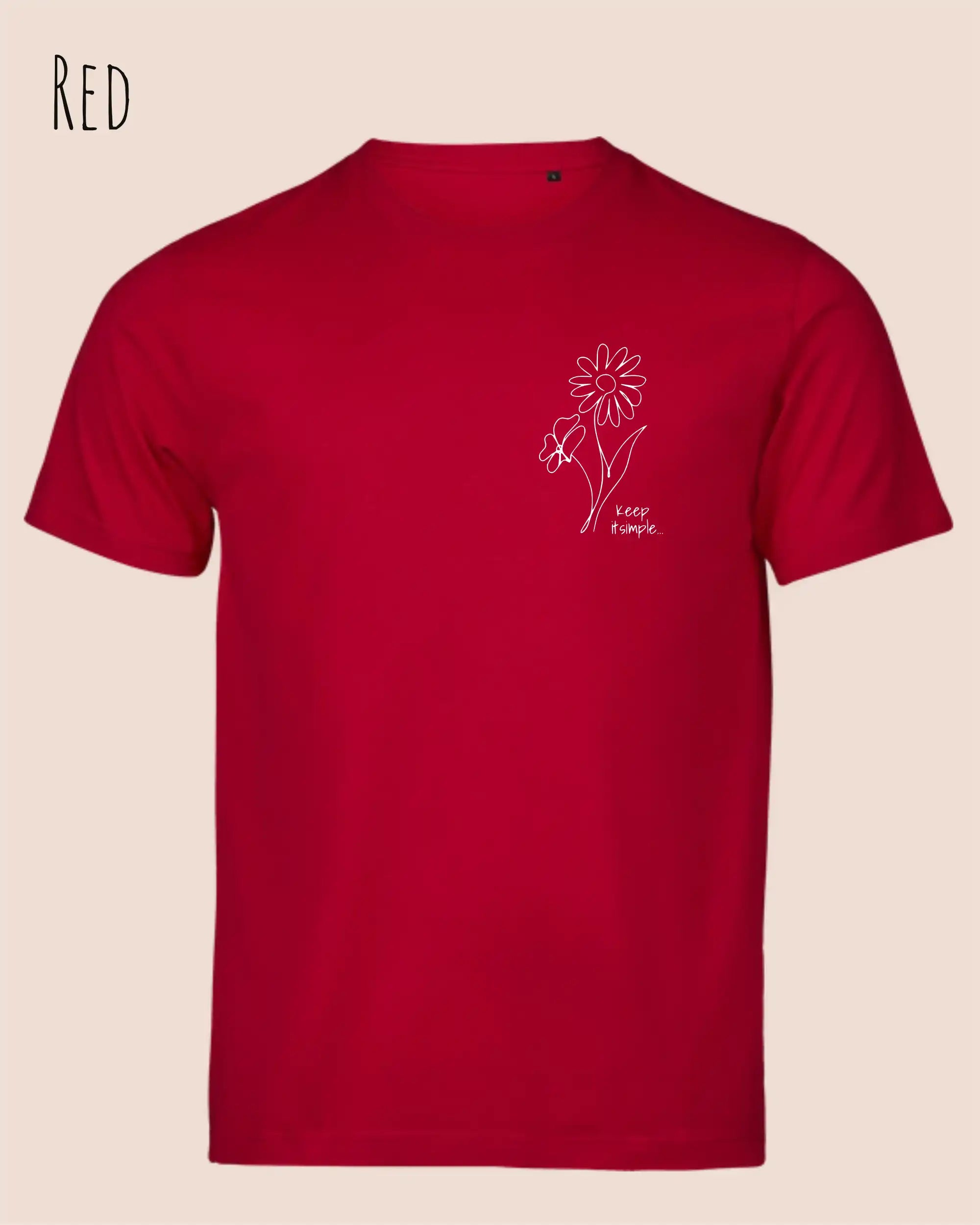 die Abbildung zeigt das unisex t-shirt Tee Jays Urban Luxury Tee 1150 In der farbe  red und dem design keep it simple.