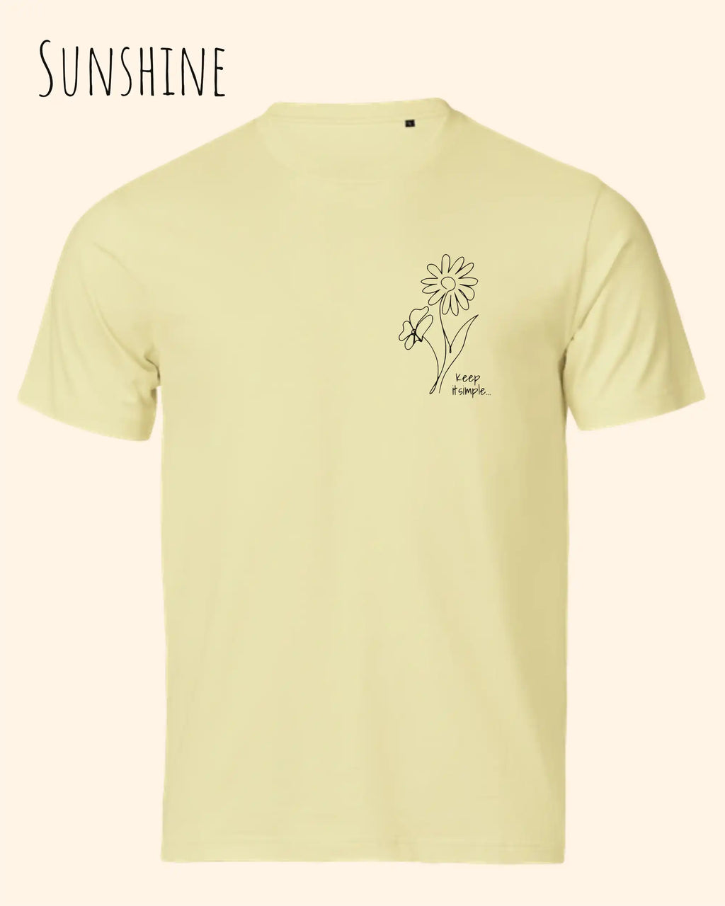 die Abbildung zeigt das unisex t-shirt Tee Jays Urban Luxury Tee 1150 In der farbe  sunshine und dem design keep it simple.