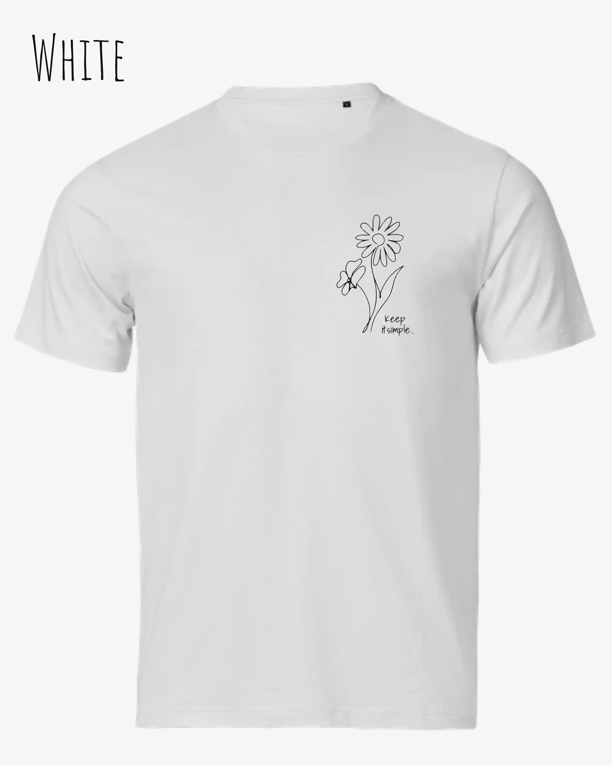 die Abbildung zeigt das unisex t-shirt Tee Jays Urban Luxury Tee 1150 In der farbe  white und dem design keep it simple.