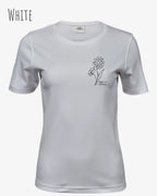 Das Bild zeigt das Organic Premium T-Shirt in der Farbe white mit dem Statement-Design keep it simple.
