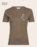 Das Bild zeigt das Organic Premium T-Shirt in der Farbe wood mit dem Statement-Design keep it simple.