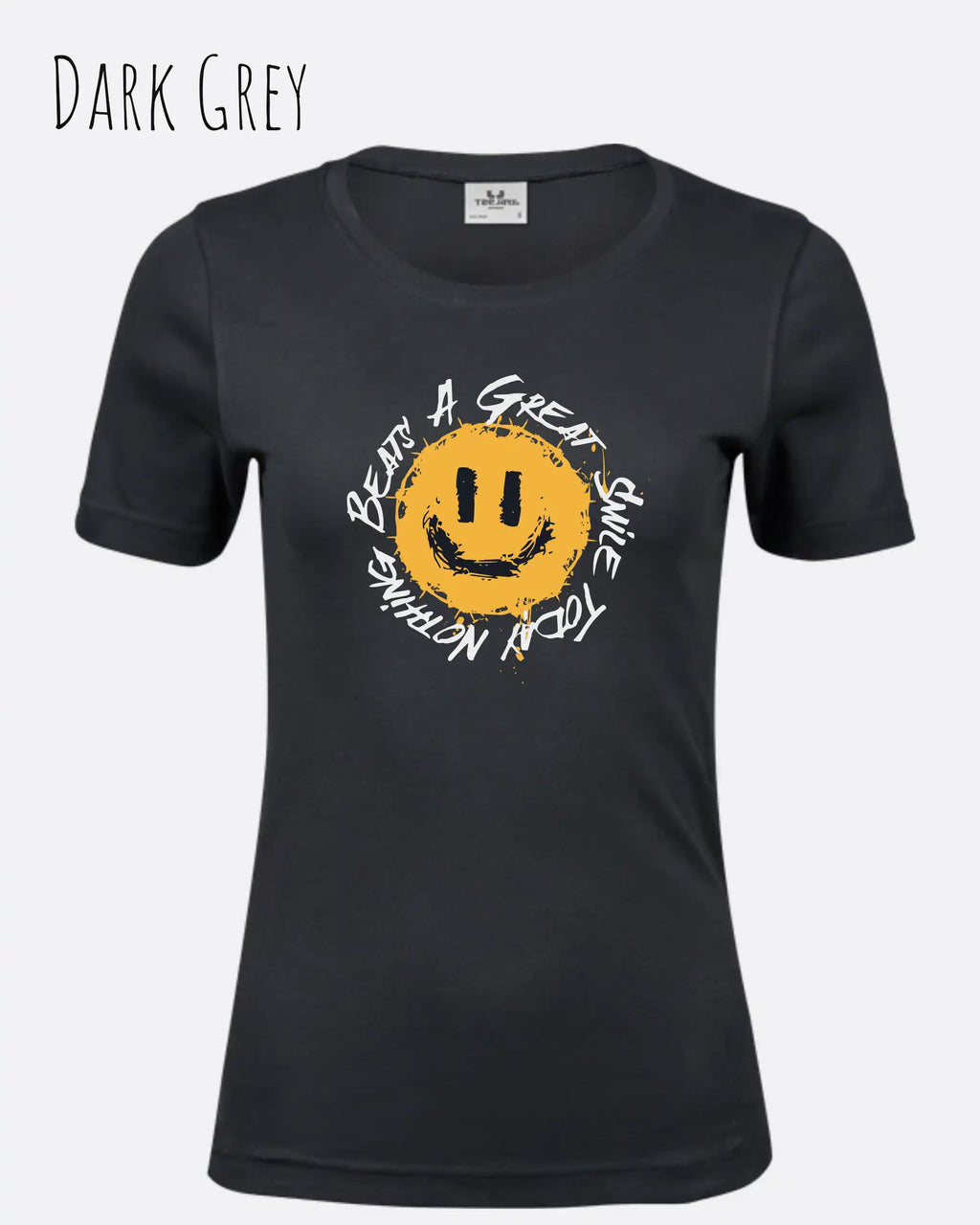 Bio Design-T‑Shirt – Feminine Fit – NOTHING BEATS A GREAT SMILE – Premium‑Baumwolle