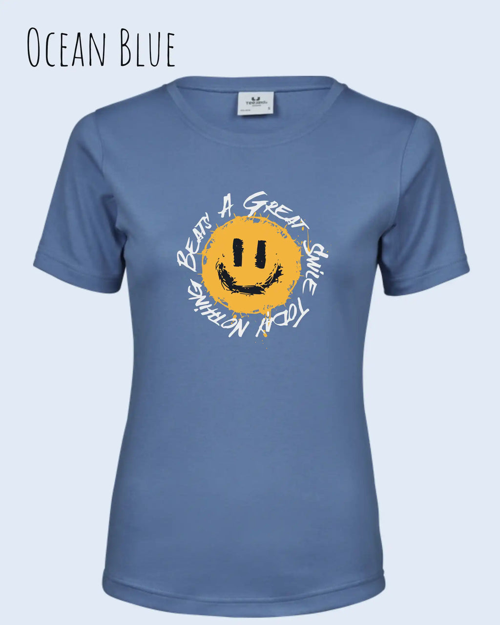 Bio Design-T‑Shirt – Feminine Fit – NOTHING BEATS A GREAT SMILE – Premium‑Baumwolle