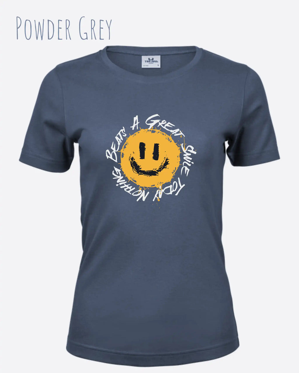 Bio Design-T‑Shirt – Feminine Fit – NOTHING BEATS A GREAT SMILE – Premium‑Baumwolle