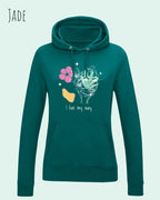 Das Bild zeigt DEN damen design hoodie JH001F von awdis in der Farbe JADE mit dem STATEMENT I LIVE MY WAY     