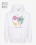 Die Abbildung zeigt den Oversized Design-Hoodie Just Hoods Vision JH111
in der Farbe ARCTIC WHITE mit dem Statement I LIVE MY WAY.