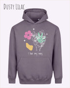 Die Abbildung zeigt den Oversized Design-Hoodie Just Hoods Vision JH111
in der Farbe dusty lilac mit dem Statement I LIVE MY WAY.
