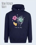 Die Abbildung zeigt den Oversized Design-Hoodie Just Hoods Vision JH111
in der Farbe new French navy mit dem Statement I LIVE MY WAY.