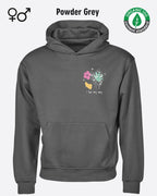 das bild zeigt den Premium Design-Hoodie von Tee Jays aus 100% Bio-Baumwolle in der farbe powder grey mit dem motiv "i live my way".