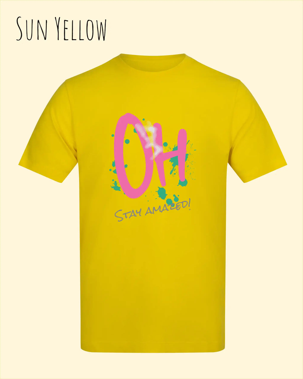 Baumwolle T-Shirt – AWDis 150 T – Unisex - Farbe SUN YELLOW - Design: STAY AMAZED