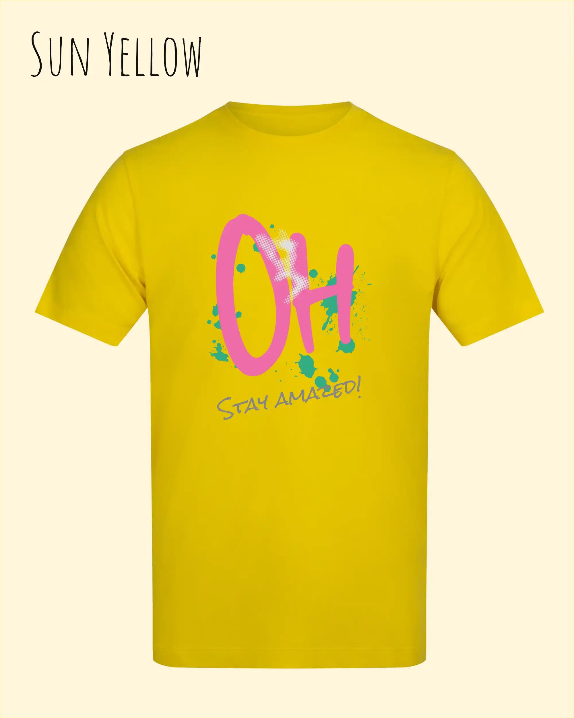 Baumwolle T-Shirt – AWDis 150 T – Unisex - Farbe SUN YELLOW - Design: STAY AMAZED