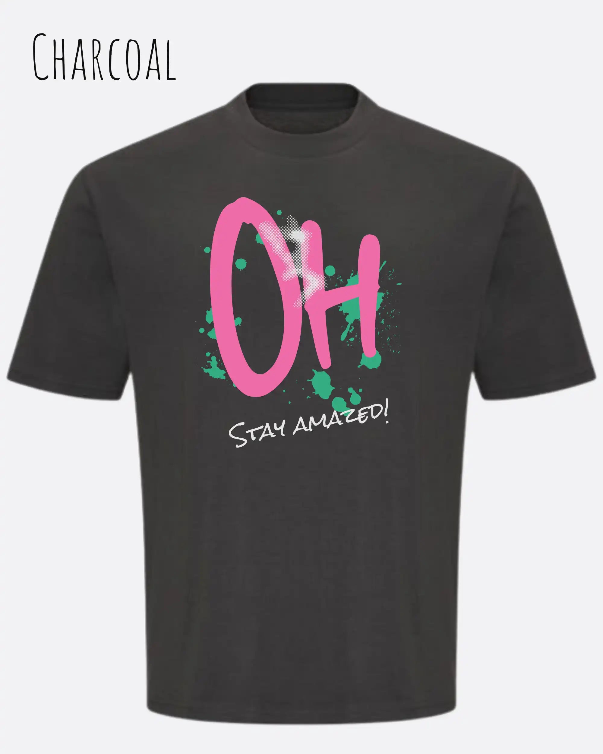 Heavyweight Oversized T-Shirt – AWDis 240 T – Unisex - farbe charcoal - design stay amazed
