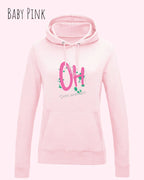 damen hoodie baby pink im feminine fit aus weicher baumwollmischung mit design stay amazed