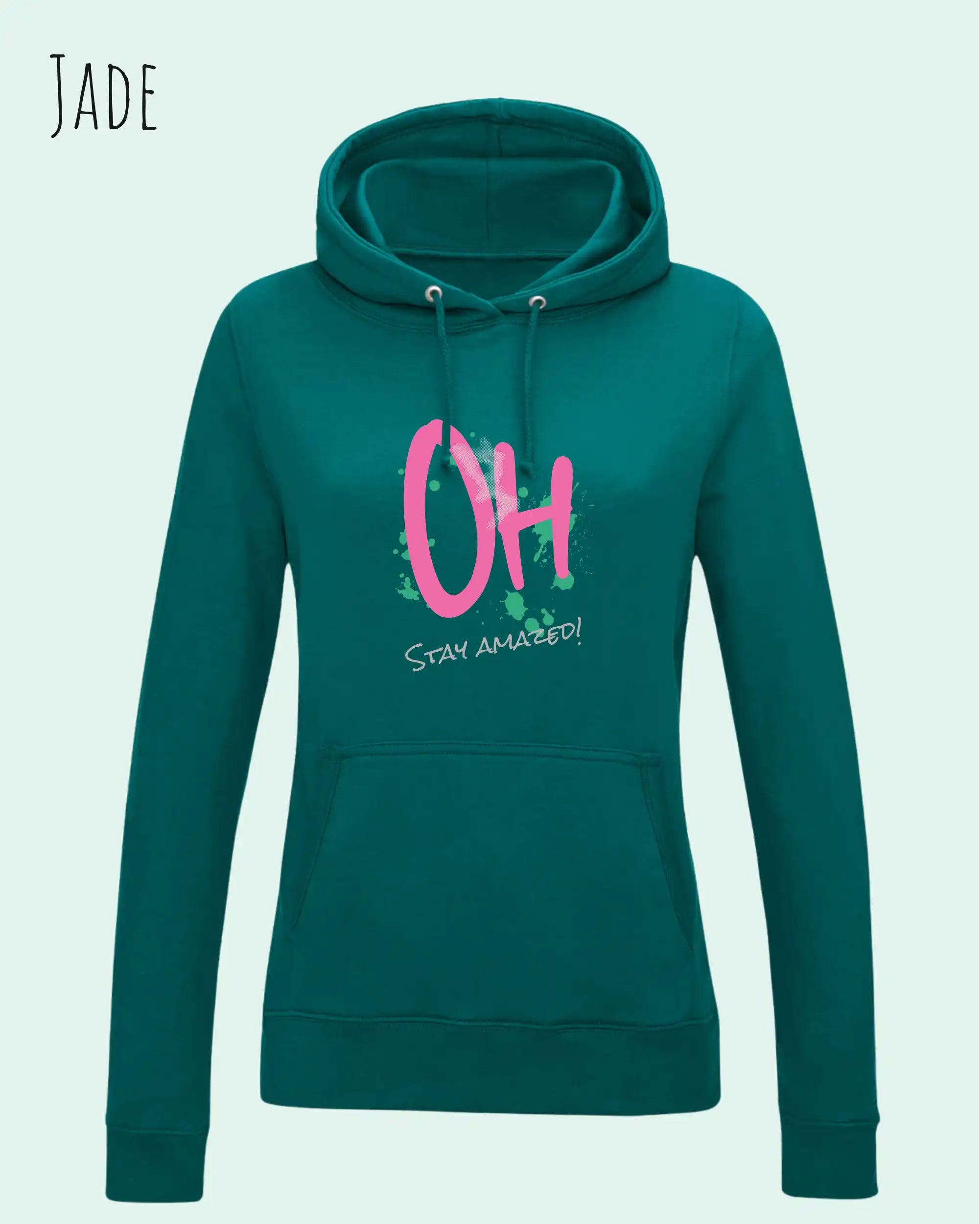 damen hoodie jade im feminine fit aus weicher baumwollmischung mit design stay amazed