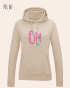 damen hoodie nude im feminine fit aus weicher baumwollmischung mit design stay amazed