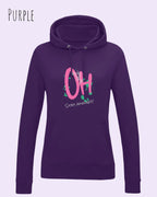 damen hoodie purple im feminine fit aus weicher baumwollmischung mit design stay amazed