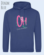 unisex basic hoodie denim blue aus weicher baumwollmischung mit stay amazed design