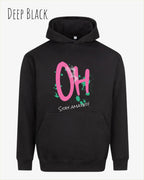 unisex streetwear hoodie deep black im oversize fit mit design stay amazed