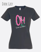 das bukt zeigt das design-t-shirt SOL’S Imperial Women 11502 in der farbe dark grey und mit dem grafik motiv  oh - stay amazed
