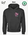 die Abbildung zeigt das Tee Jays Heavy Loose Fit Hooded Sweatshirt 5162  in der farbe black mit dem motiv "OH - stay amazed!"