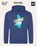 Design‑Hoodie – Unisex – COME ON – Weiche Baumwollmischung