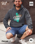 Design‑Hoodie – Unisex – COME ON – Weiche Baumwollmischung