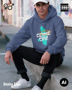 Design‑Hoodie – Unisex – COME ON – Weiche Baumwollmischung