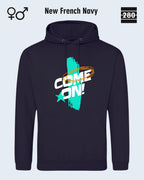 Design‑Hoodie – Unisex – COME ON – Weiche Baumwollmischung