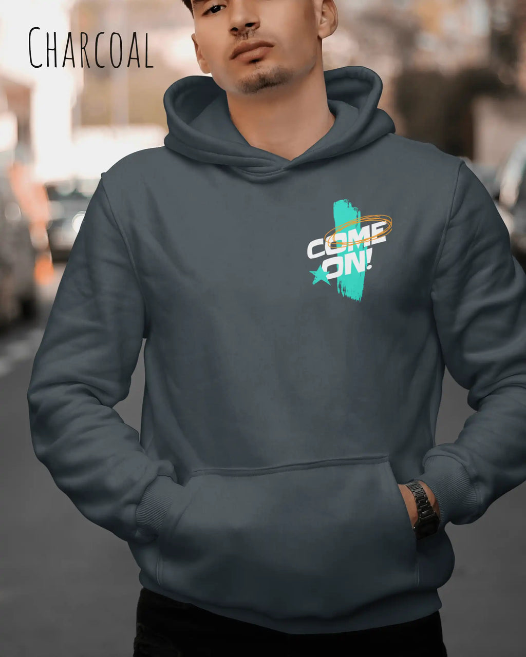 Oversized Design-Hoodie – Unisex – COME ON – Premium Baumwollmischung