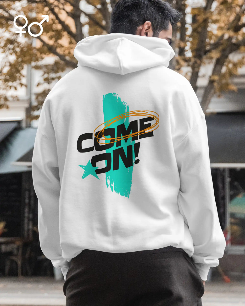 Oversized Design-Hoodie – Unisex – COME ON – Premium Baumwollmischung