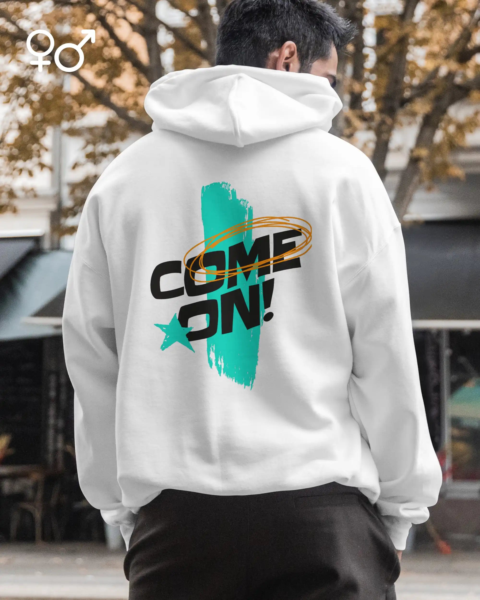 Oversized Design-Hoodie – Unisex – COME ON – Premium Baumwollmischung