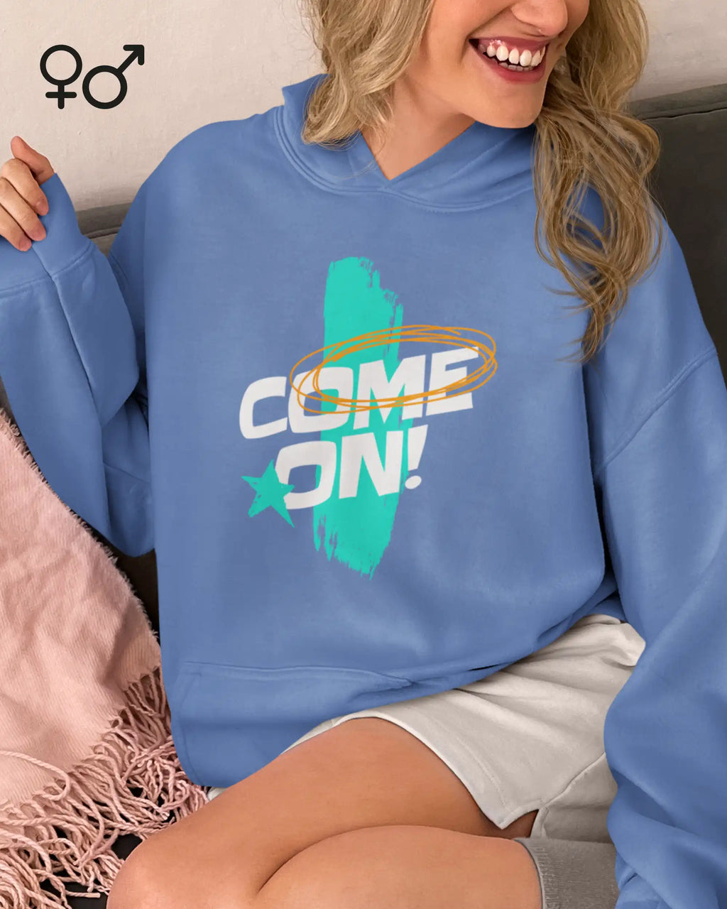 Oversized Design-Hoodie – Unisex – COME ON – Premium Baumwollmischung