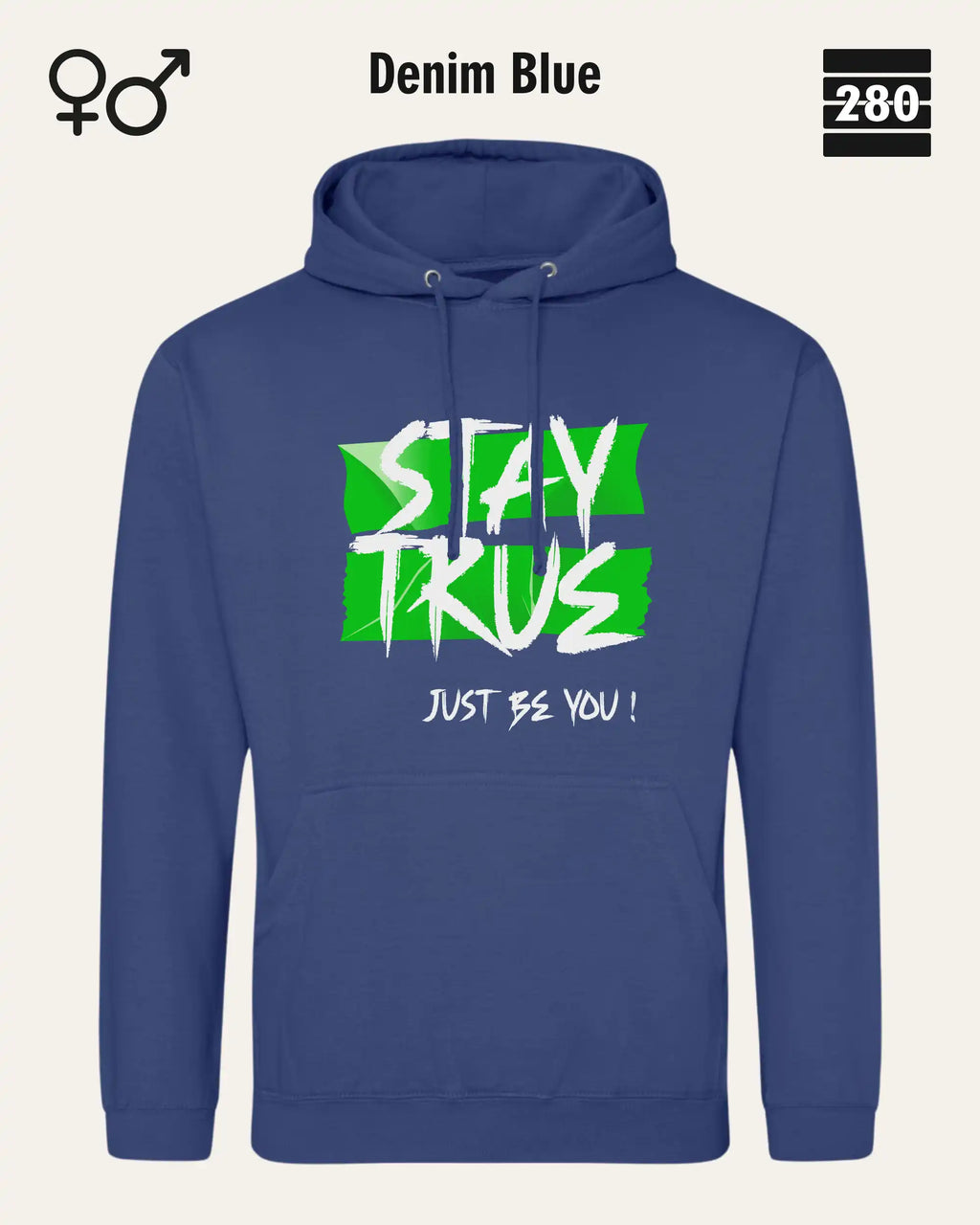Design‑Hoodie – Unisex – STAY TRUE – Weiche Baumwollmischung