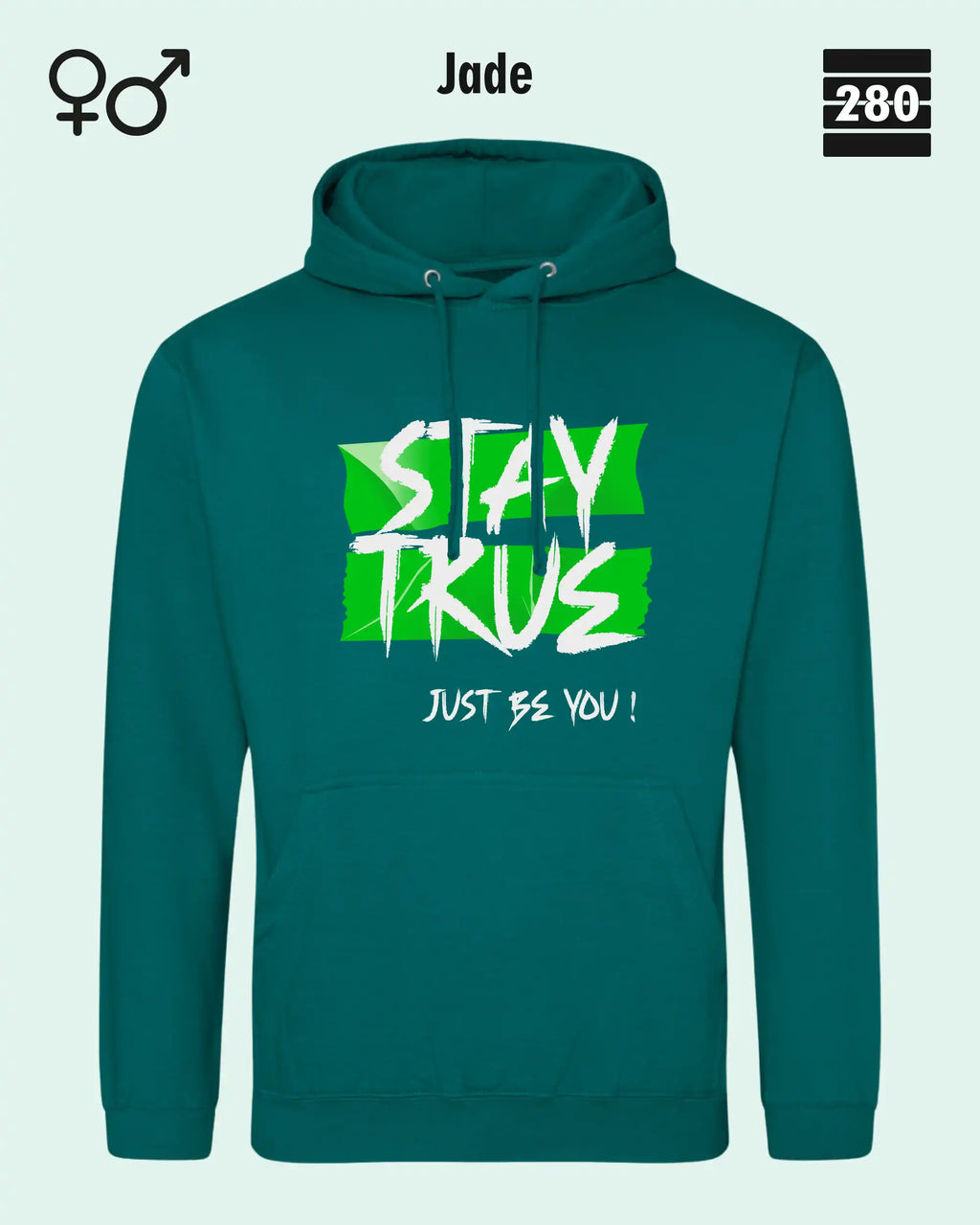 Design‑Hoodie – Unisex – STAY TRUE – Weiche Baumwollmischung