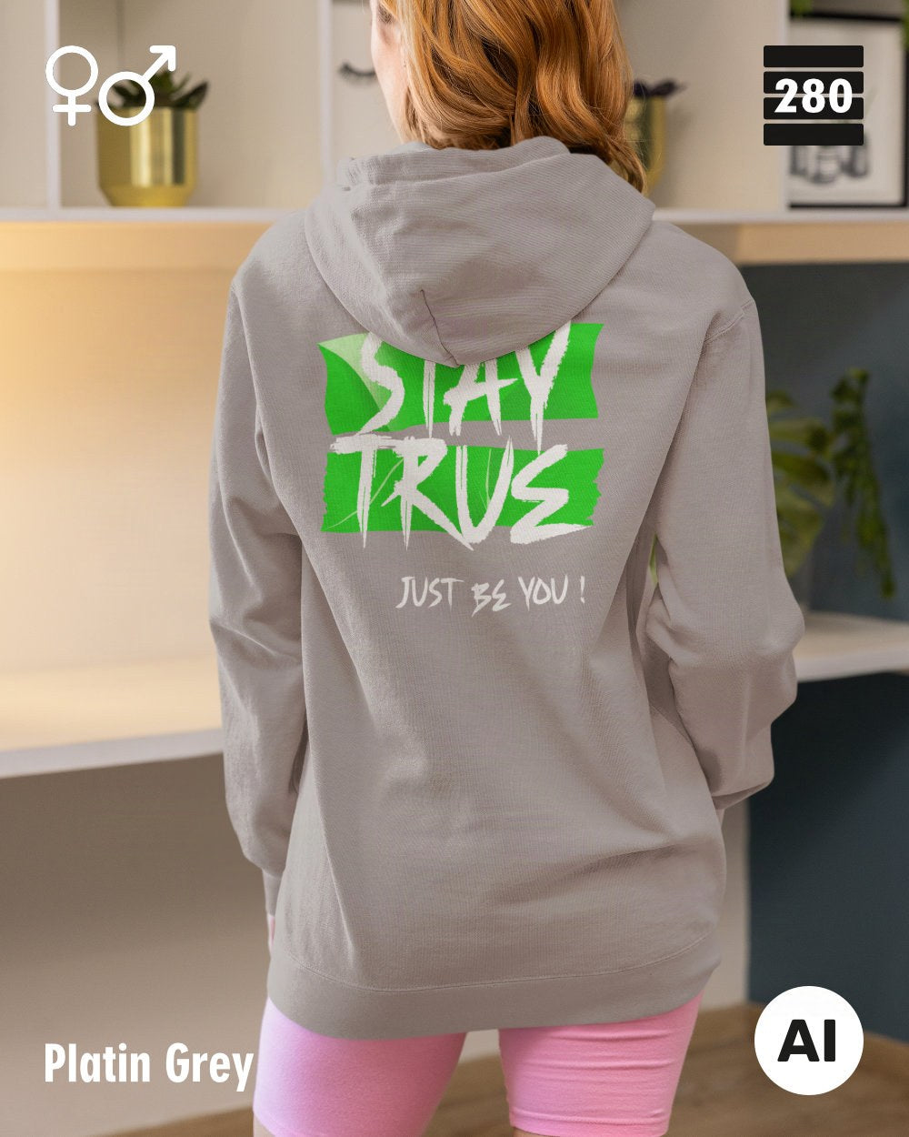 Design‑Hoodie – Unisex – STAY TRUE – Weiche Baumwollmischung