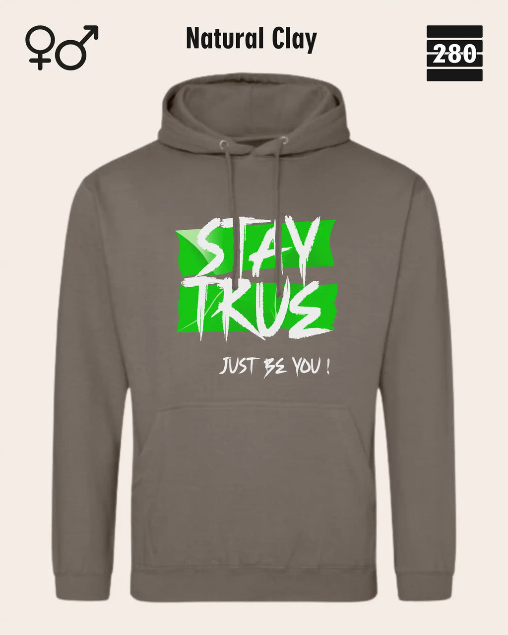Design‑Hoodie – Unisex – STAY TRUE – Weiche Baumwollmischung