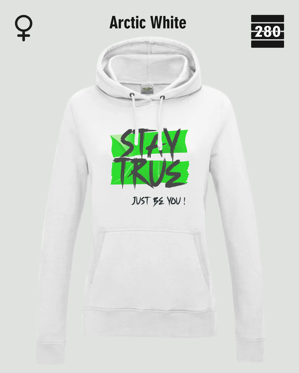 Damen Design‑Hoodie – Feminine Fit – STAY TRUE – Weiche Baumwollmischung