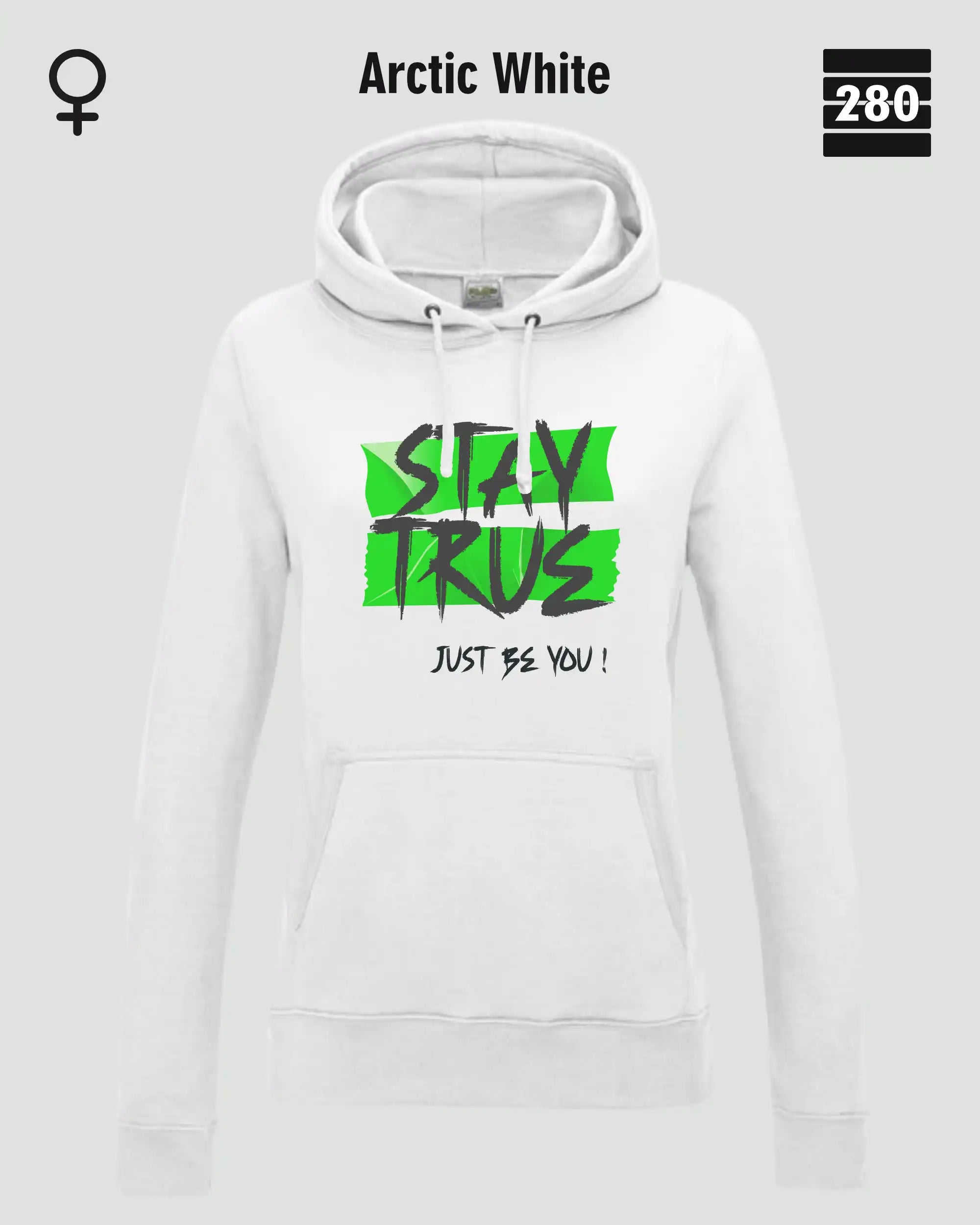 Damen Design‑Hoodie – Feminine Fit – STAY TRUE – Weiche Baumwollmischung