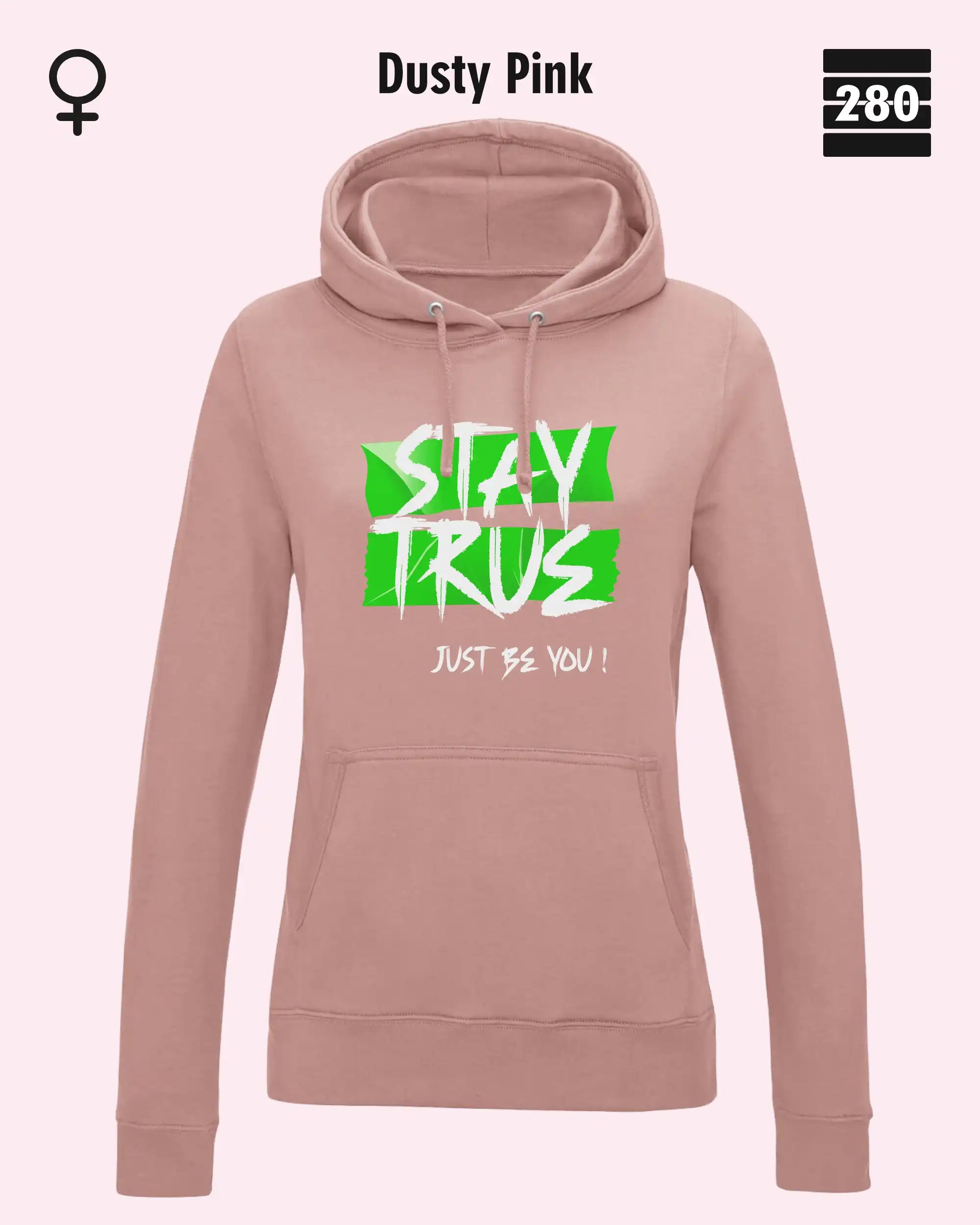 Damen Design‑Hoodie – Feminine Fit – STAY TRUE – Weiche Baumwollmischung