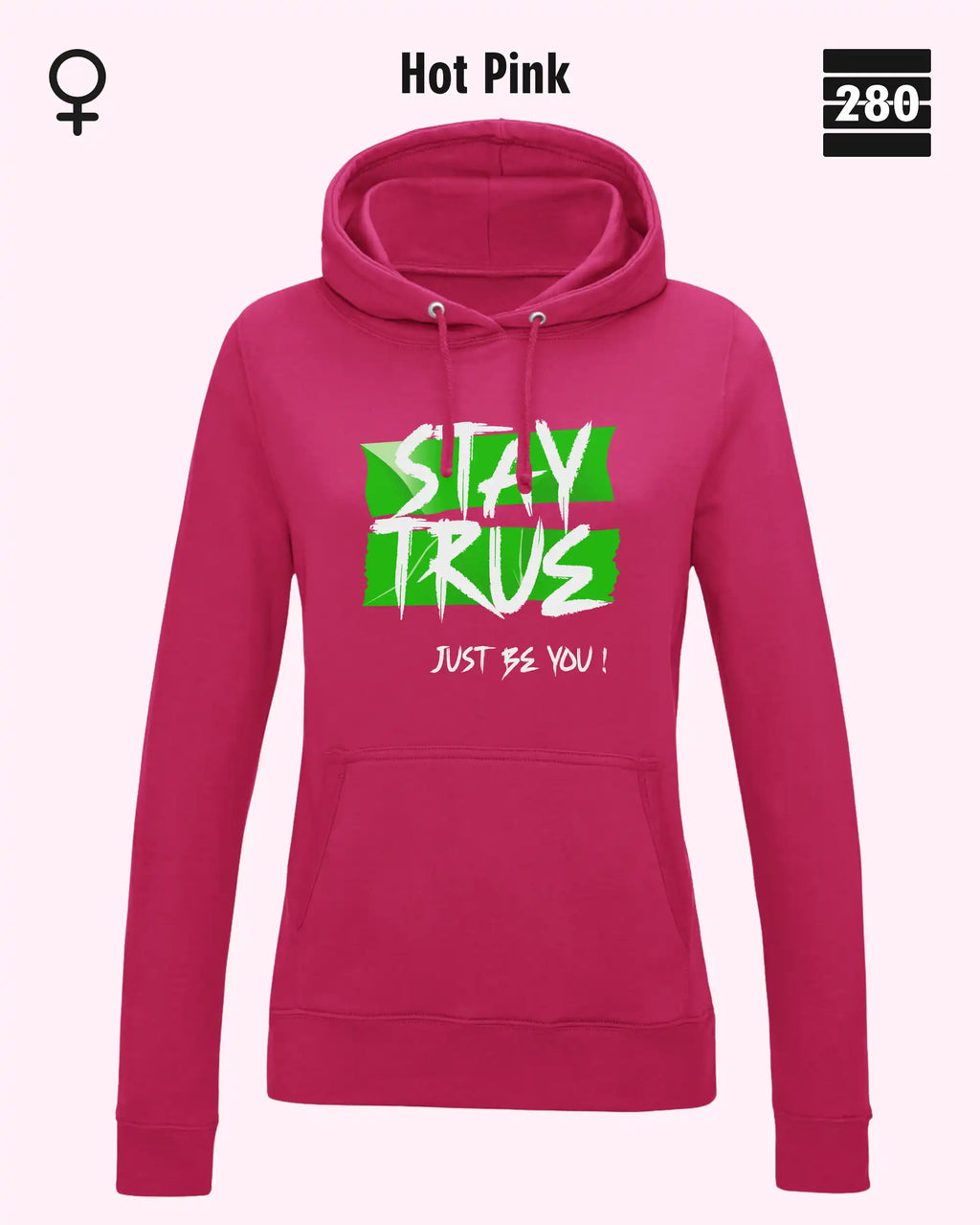 Damen Design‑Hoodie – Feminine Fit – STAY TRUE – Weiche Baumwollmischung