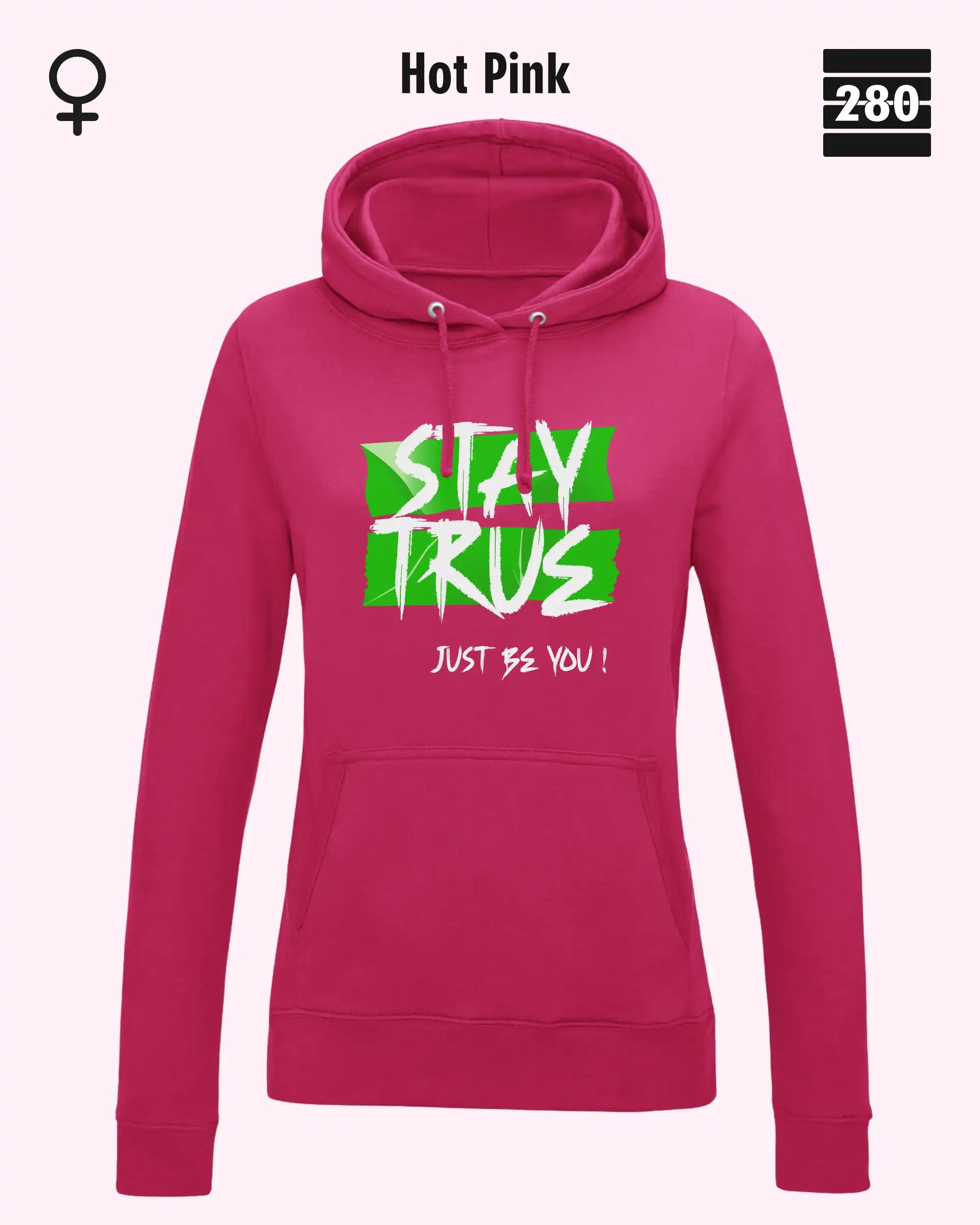 Damen Design‑Hoodie – Feminine Fit – STAY TRUE – Weiche Baumwollmischung