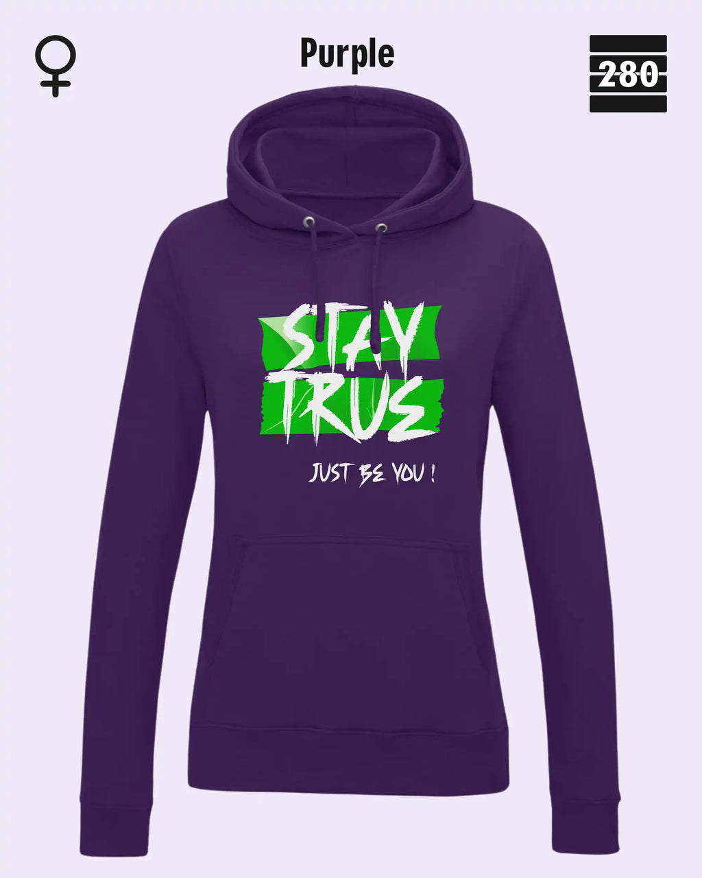 Damen Design‑Hoodie – Feminine Fit – STAY TRUE – Weiche Baumwollmischung