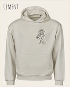 das bild zeigt den Organic Luxury Hoodie KEEP IT SIMPLE in der farbe cement.