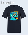 das bild zeigt das unisex t-shirt von awdis in der farbe new french navy mit dem design keep moving.
