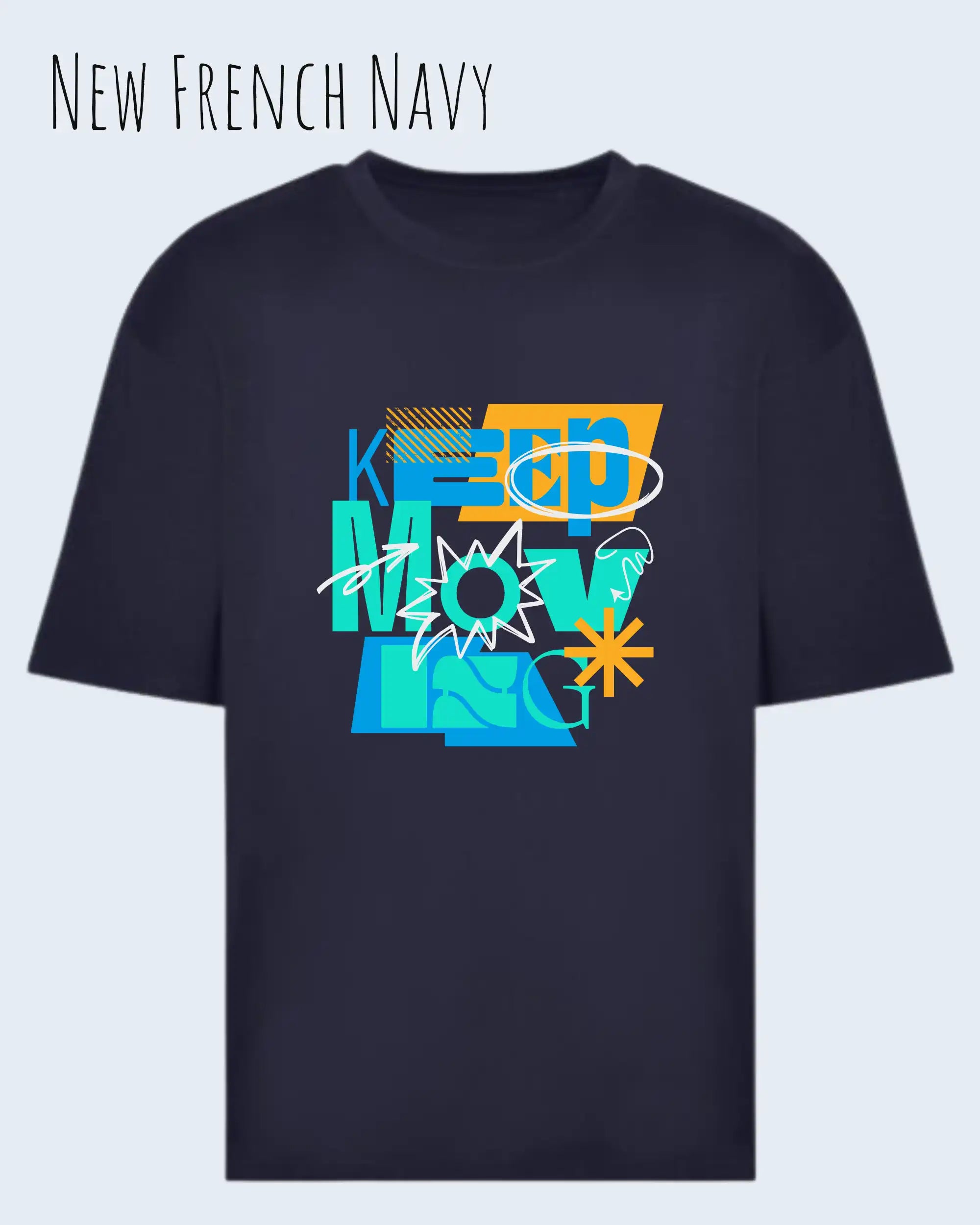 Oversized Design-T‑Shirt  – Unisex – KEEP MOVING – Heavyweight Baumwolle